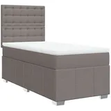 vidaXL Boxspringbett mit Matratze Taupe 100x200 cm Stoff