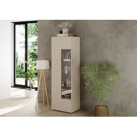 INOSIGN Vitrine »RIO, Höhe 187 cm, Hochschrank mit 1 Tür, Anrichte, Standvitrine« Vitrinenschrank, geriffelte MDF-Front, modern, elegant, geräumig
