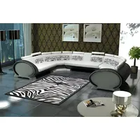 Xlmoebel Wohnlandschaft Moderne Designer-Eckcouch mit U-förmigen Sitzpolstern aus Leder, Hergestellt in Europa weiß