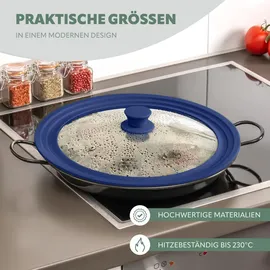 bremermann Universal-Glasdeckel Silikonrand, 30/32/34 cm, groß Blau,