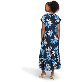 Betty & Co Damen Stufenkleid mit Print 36, Dunkelblau/Blau - 36
