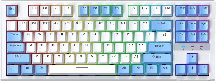 Siukie CR87 87-Tasten kabelgebundene mechanische Tastatur mit abnehmbaren Schaltern