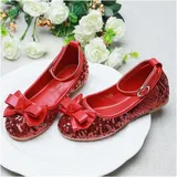 HWJFDC Prinzessin Schuhe Mädchen Kinder Schuhe Mädchen Prinzessin Leder Glänzend Baby Dance Rot Etikette Kleidung Kleine Mädchen Leistung Weiche Sohle Schuhe(Red,31)