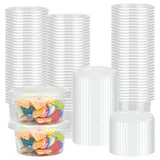 50 Stück Aufbewahrungsdosen mit Deckel, 5.3OZ/150ML Auslaufsichere Frischhaltedosen Kunststoff Vorratsdosen mit Deckel Gefrierdosen Containers für Soßen, Dips, Gewürze, Ketchup Dose, Mikrowellenfest