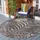 Sanat Teppich Floral Outdoor, rund, Höhe: 6 mm, In- und Outdoor geeignet, florales Design, Balkon, Terasse grau Ø 120 cm x 6 mm