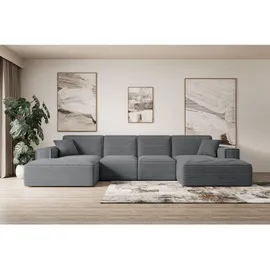 altdecor Wohnlandschaft, Dunkelgrau, Textil, 6-Sitzer, U-Form, 344x73x165 cm, Wohnzimmer, Sofas - Couches, Wohnlandschaften, Wohnlandschaften in U-Form