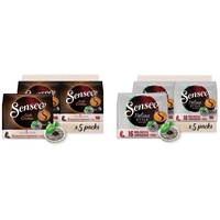 Senseo® Pads Caffè Crema - Kaffee UTZ-zertifiziert - 5 Packungen × 16 Kaffeepads & ® Pads Typ Italian Style - Kaffee mit dunkler Röstung - UTZ zertifiziert - 5 Packungen x 16 Kaffeepads