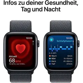 Apple Watch SE 2024 GPS 44 mm Aluminiumgehäuse Mitternacht, Sport Loop Tinte