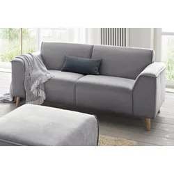 2-Sitzer ANDAS "Janek", grau, B:178cm H:81cm T:90cm, Struktur fein ( 100% Polyester), Struktur weich (92% Polyester, 8% Nylon), Struktur weich (92% Polyester, 8% Nylon), Sofas, mit Federkern und Keder in scandinavischem Design
