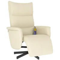 VidaXL Massagesessel mit Fußteil Creme Kunstleder