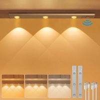 Sweetone Unterbauleuchte Schrankbeleuchtung, 2 Stück Unterbauleuchte Küche LED mit Bewegungsmelder, 3 Modi USB Aufladbar Dimmbar Schrankleucht Küche Nachtlicht für Kleiderschrank, Treppe, Schrank