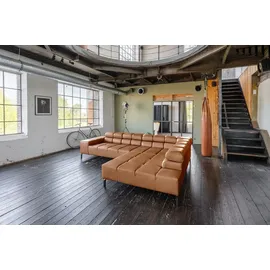 KAWOLA Sofa NELSON Ecksofa Leder cognac Recamiere rechts