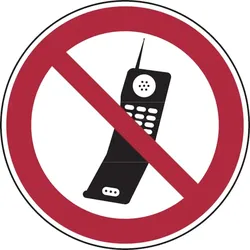 Verbotsschild, Handy benutzen verboten - praxisbewährt - 200 mm Folie selbstklebend