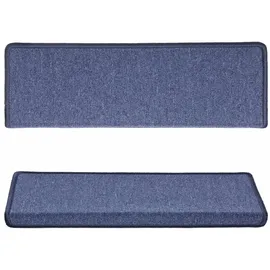 vidaXL Stufenmatten 15 Stk. 65x21x4 cm Blau Rechteckiger Rand