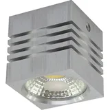Licht-Erlebnisse LED Deckenspot Aufputz Aluminium 270 lm 5,5 cm breit in Silber quadratisch - Silber