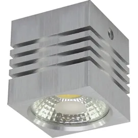 Licht-Erlebnisse LED Deckenspot Aufputz Aluminium 270 lm 5,5 cm breit in Silber quadratisch - Silber