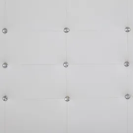 CARO-Möbel Polsterbett KINGSTON Bettgestell 140 x 200 cm Doppelbett Designbett mit Strasssteinen inklusive Lattenrost Lederimitat in weiß - 2 Jahre Gewährleistung - mind. 14 Tage Rückgaberecht - Weiß