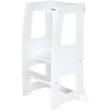 babybay Lernturm Littlefoot 3-fach höhenverstellbar  aus Buchenholz weiß lackiert