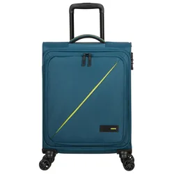 Handgepäck-Trolley AMERICAN TOURISTER "TAKE2CABIN, 55 cm harbor blue", Gr. B/H/T: 40cm x 55cm x 20cm 38,5 l, blau (harbor blau), Koffer, Handgepäck-Koffer Koffer Reisegepäck Weichgepäck TSA-Zahlenschloss