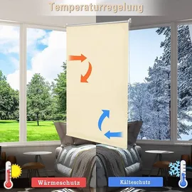 Woltu Verdunklungsrollo Klemmfix 110 x 210 cm Weiß