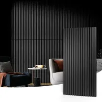 Art3d 2 Holzlamellen-Akustikplatten 3D-Wandpaneele für Wand und Decke 3D-geriffelte schallabsorbierende Platte mit Holz-Finish Schwarz 1,44m2