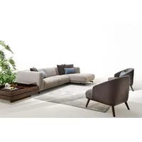 Italienische Design Möbel Textil Ecksofa Couch Polster Eck Garnitur Wohnzimmer - Weiß