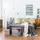 Relaxdays Sitzhocker mit Stauraum, 2 Schubladen, Griffe, modern, faltbar, gepolstert, Hocker HBT: 39 x 37 x 37 cm, grau