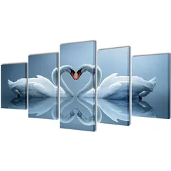 vidaXL Bilder Dekoration Set Schwan 100 x 50 cm