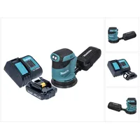 Makita DBO 180 SY1 Akku Exzenterschleifer 18 V 125 mm + 1x Akku 1,5 Ah + Ladegerät