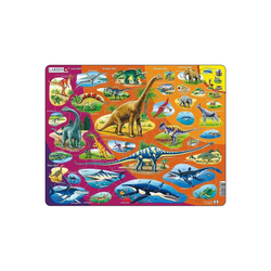 Larsen Puzzle Rahmen-Puzzle, 85 Teile, 36x28 cm, Dinosaurier, Puzzleteile