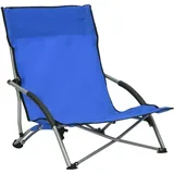 vidaXL Strandstuhl Klappbar Blau