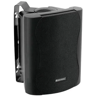 OMNITRONIC C-40 schwarz 2X | Passives 2-Wege-Lautsprecherpaar mit Halterung, 4"-Tieftöner und 35 W RMS