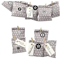 Frau Wundervoll DIY Adventskalender Bescherung taupe Stern 13x16,5cm