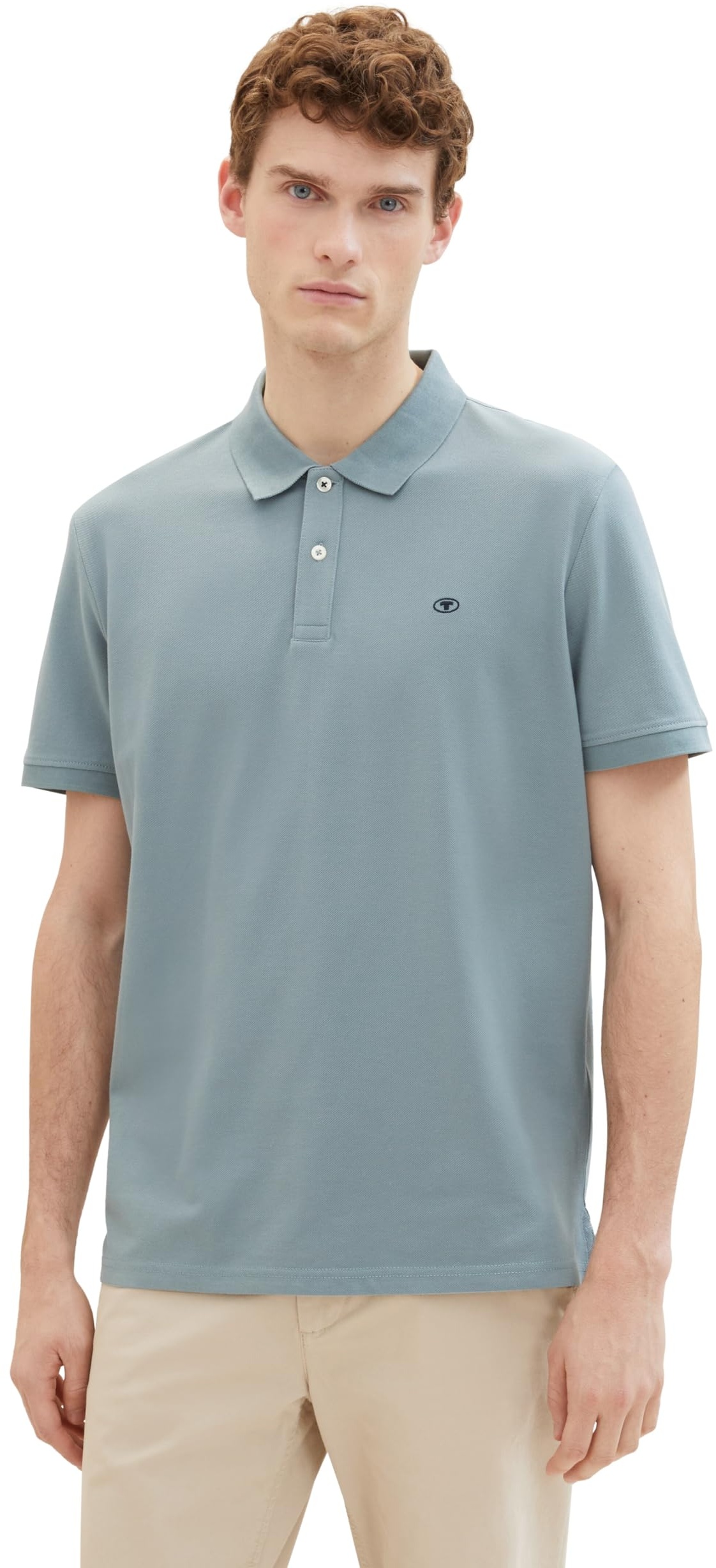 TOM TAILOR Herren Basic Piqué Poloshirt, 27475 - Grey Mint, XL