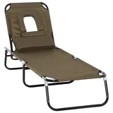 Outsunny Sonnenliege 190 x 56 x 28 cm braun klappbar