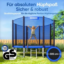monzana Trampolin 305 cm inkl. Sicherheitsnetz Blau