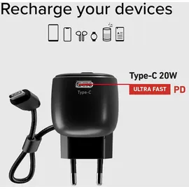 SBS Powerbank Hybrid 5000 mAh PD 20W mit integrierter Buchse
