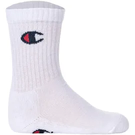 Champion Kinder Socken, 6er Pack - Crew Socken, einfarbig, Weiß 31-34