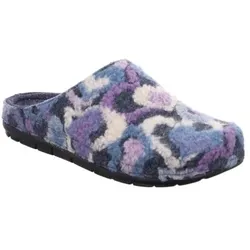 Pantoffel ROHDE "RODIGO", Damen, Gr. 37, blau (blau kombiniert), Filz, modisch, Schuhe, Hausschuh, Clog mit Memory-Schaum-Innensohle