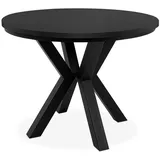 KONSIMO® Esstisch ROSTEL Ausziehbar Rund Tisch, hergestellt in der EU, Industrial-Stil, ausziehbar bis 140cm schwarz