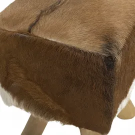 Beliani Hocker Dalton Leder 31 x 45 x 31 cm Weiß