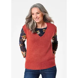 GOLDNER Rundhalspullover rot 22