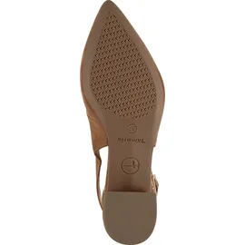 TAMARIS Damen Sling Pump mit Blockabsatz Leder, braun, 40 EU