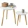 Tectake tectake® 2er Set Beistelltisch, Skandi-Style, massive Holzbeine, Belastbarkeit je 30 kg