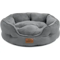 Bedsure Katzenbett waschbar Katzen Bettchen - 51x48x15cm Katzenkorb mit Zweiseitig Innenkissen für Katzen oder kleine Hunde,Grau
