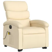 vidaXL Elektrischer Massagesessel Mit Aufstehhilfe Creme Stoff - Vidaxl