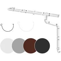 RainWay Regenrinnen Komplettset PVC-U 10 m für Dachflächen < 100 m2 weiß