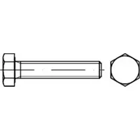 Industrial Quality Supplies DIN 933 Sechskantschraube, Gewinde bis Kopf,