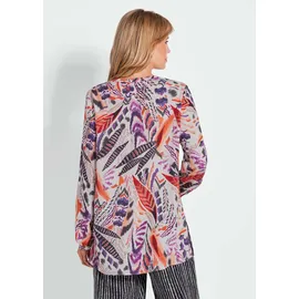 GOLDNER Kurzgröße: Verlängerte Viskosebluse mit Print in bunt / gemustert), | Gr.: 19