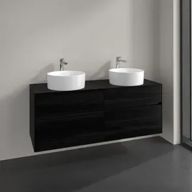 Villeroy & Boch Collaro Waschtischunterschrank C04800AB, 140x54,8x50cm, für 2 Waschtische, Black Oak,